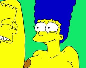 Marge Simpson and her son Bart are fucking