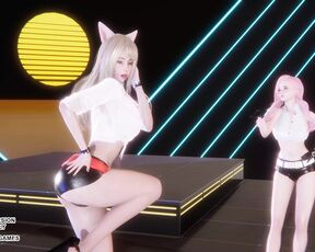 MMD GIRL CRUSH - Oppa, Do you Trust Me Sexy Kpop Dance Ahri Seraphine 4K Leauge Of Legends Hentai