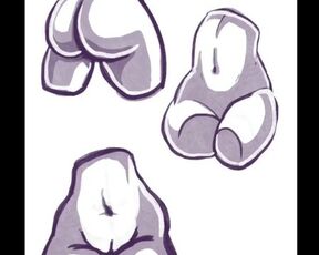 Just a whole Lot of Ass, Sexy Hentai Speedpaint Study of Butts, Vertical Video