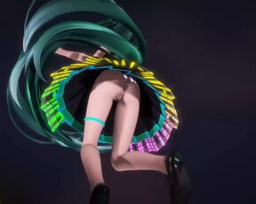 Cute Miku Dancing In Black Dress + Gradual Undressing (3D HENTAI)