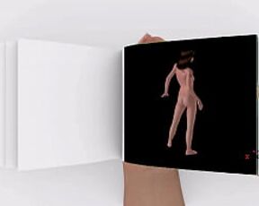 Flipbook animation of a cute girl posing sexy pose