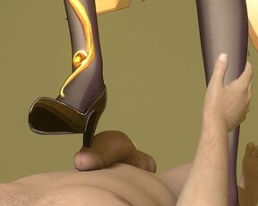 3D Footjob Shoejob Animation Genshin