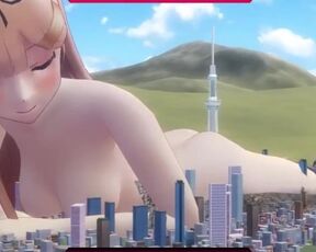 Giant Japanese Woman Masturbates With Building