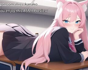 [ASMR Audio & Video] Catgirl Student needs help studying she repays you!