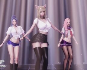 [MMD] Girl's Generation - Gee Ahri Seraphine Kaisa Hot Kpop Dance League of Legends KDA Hentai