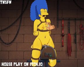 Marge Simpson Milf Moaning Orgasm BDSM Bondage Wooden Horse Spanking Slapping - Hole House