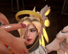 TrueFacials Ultimate Overwatch Mercy gets creampied in the bar