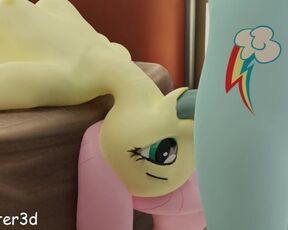 rainbow dash fucks flyttershy deep throat with cum