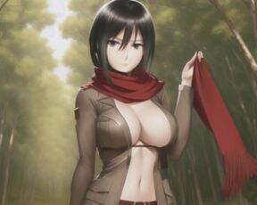 Mikasa sexy hentai anime (A.I. generated and animated) Attack on titan