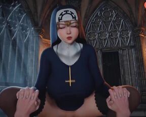 Nun Dick Riding And Getting Creampie - Perfect Blender Hentai Animation 4K 60Fps!