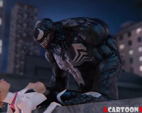 venom pounds spidergirl in the pussy till huge creampie