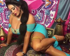 FREE TRAILER - Cosplay Jasmine Princess (HUGE BLUE GENIE COCK!) Bad Dragon