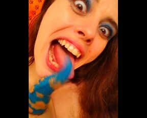 Full Vid on MANYVIDS True Blue Eyeshadow IKA Cocksuck Dildo Worship Contest Entry Tease