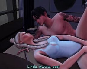 Lovely night with stepsister ends with rough fucking her tight pussy - sims 4 - 3D animation