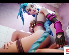 Jinx Hard Dick Riding And Getting Creampie In The Toilet Stall | Hottest League Of Legends Hentai 4k