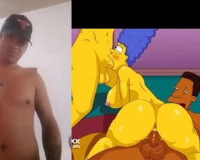 Marge con dos pollas follando sin censura