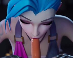 Jinx sucks cock and swallows all the cum