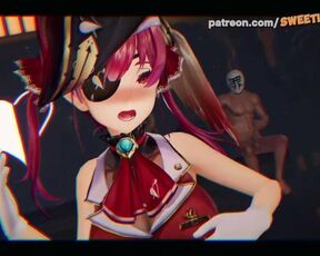 Houshou Marine Virtual YouTuber In Sensual Dance!