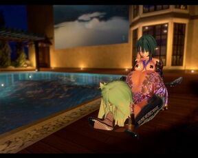 Futa fucks their friend beside the pool - VRchat