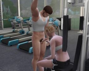 Gym slut get pounded: Sims 4