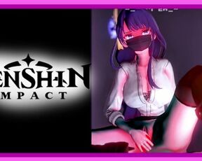 Genshin Impact - Raiden Shogun Pleasures Himself in the Office