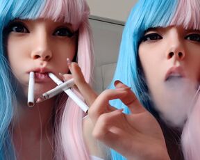 Cute Anime Girl Smoking 2 cigs at the same time :3 (ask me for full vid)