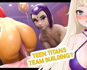 ???? thicc Teen Titans Starfire x Raven hot threesome | horny VTUBER hentai react