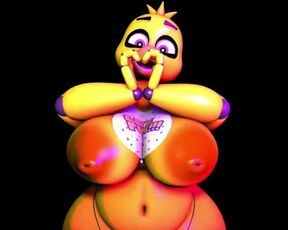 Chica bounces her tit out of love for you - animation