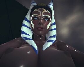 Star Wars: Futa Ahsoka Blowjob in the Rain Taker POV