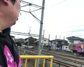 A Man Describing his Visit to Kawaguchiko Station.